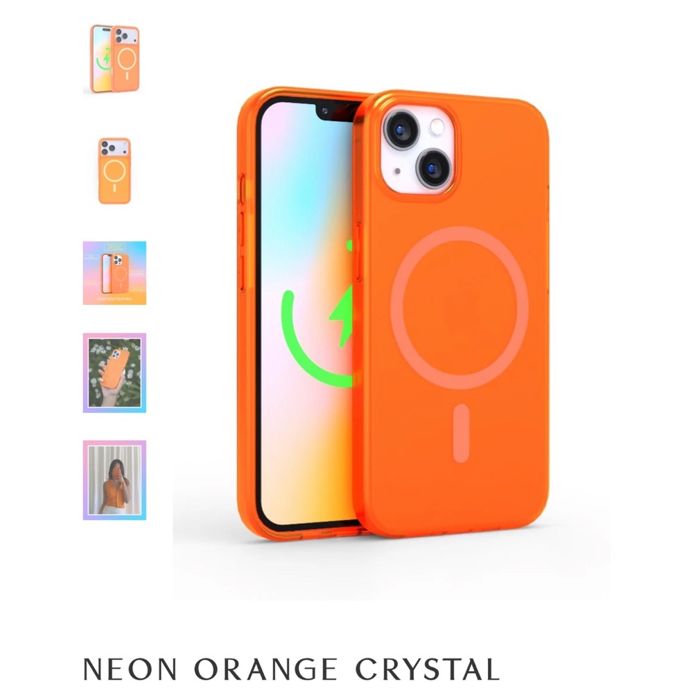 Neon Orange Crystal Phone Case